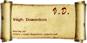 Végh Domonkos névjegykártya